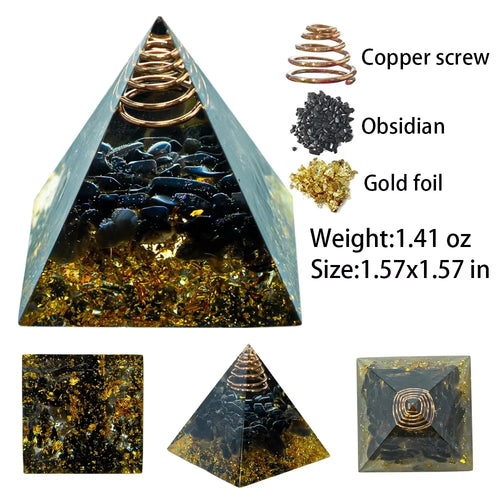 4Cm Natural Crystal Pyramid Energy Quartz Amethyst Reiki Healing Crystal Chakra Resin Pyramid Meditation Tool Home Decor