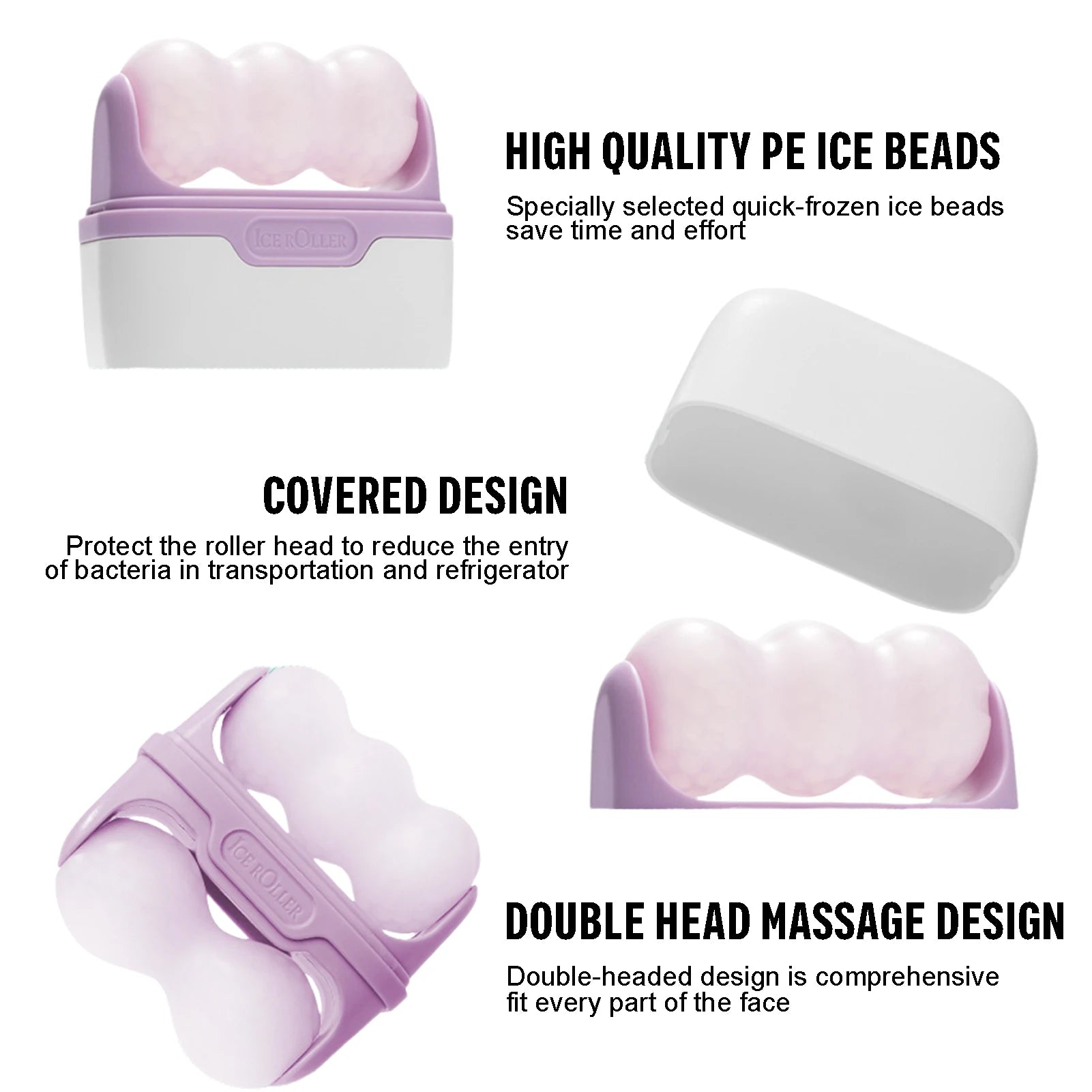 Ice Roller for Face and Body Skin Care - Double Head Cooling Therapy for Women