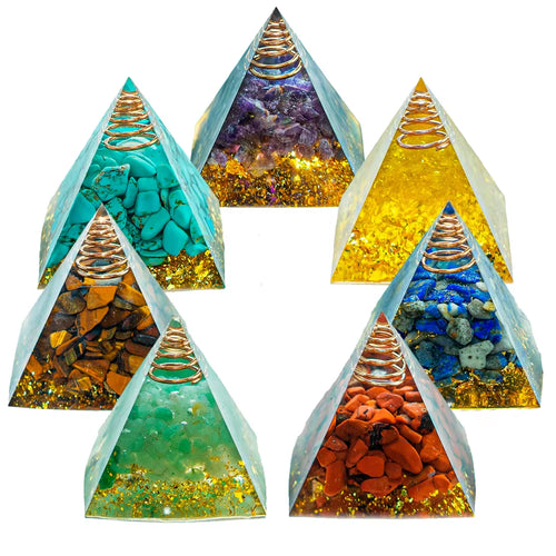 4Cm Natural Crystal Pyramid Energy Quartz Amethyst Reiki Healing Crystal Chakra Resin Pyramid Meditation Tool Home Decor